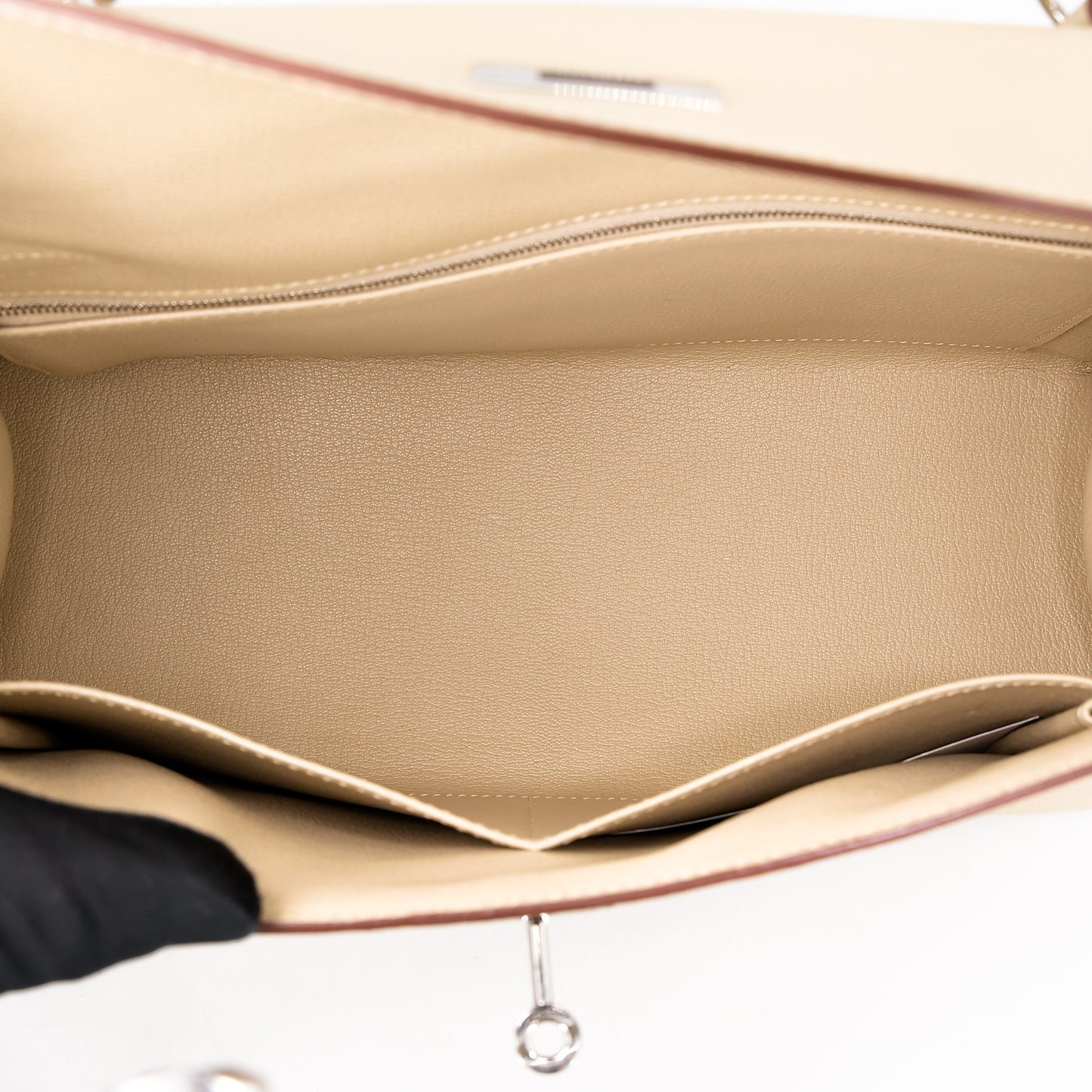 Cowhide Handbag With Silver Buckle