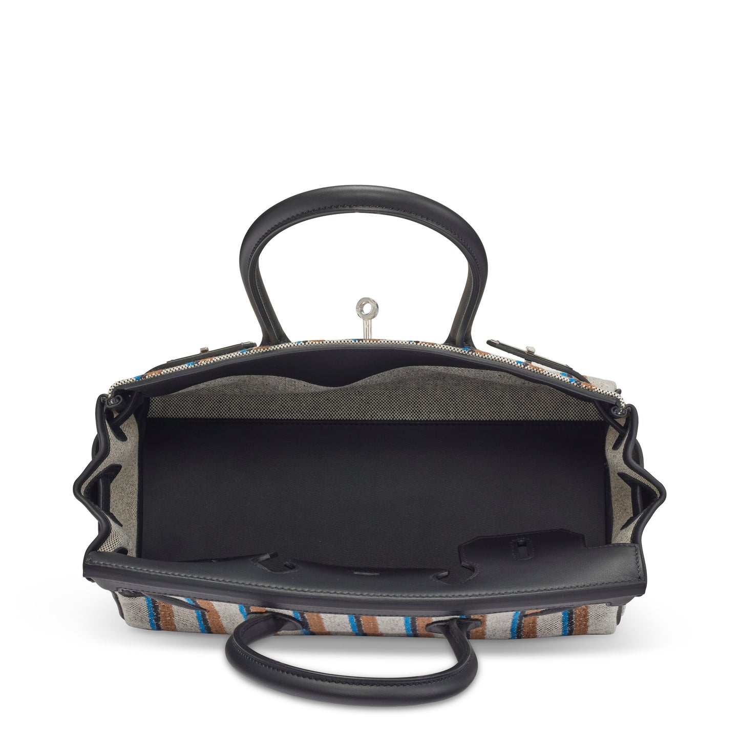 Birkin Shoulder Lamp 29 Black Evercolor And Embroidered Toile Palladium Hardware