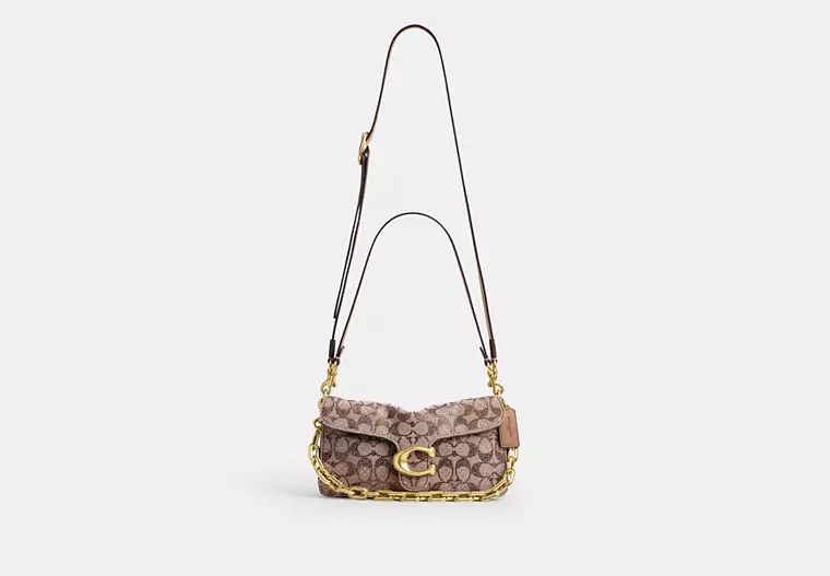 Tabby Shoulder Bag 26 In Crystal Signature Jacquard