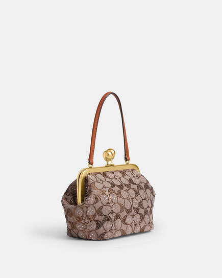 Kisslock Frame Bag 16 In Crystal Signature Jacquard