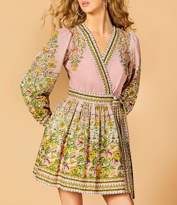 Floral Print Woven V-Neck Dress