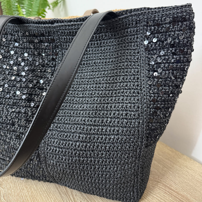 Sequined Woven Large Capacity Casual Bag Underarm Bag