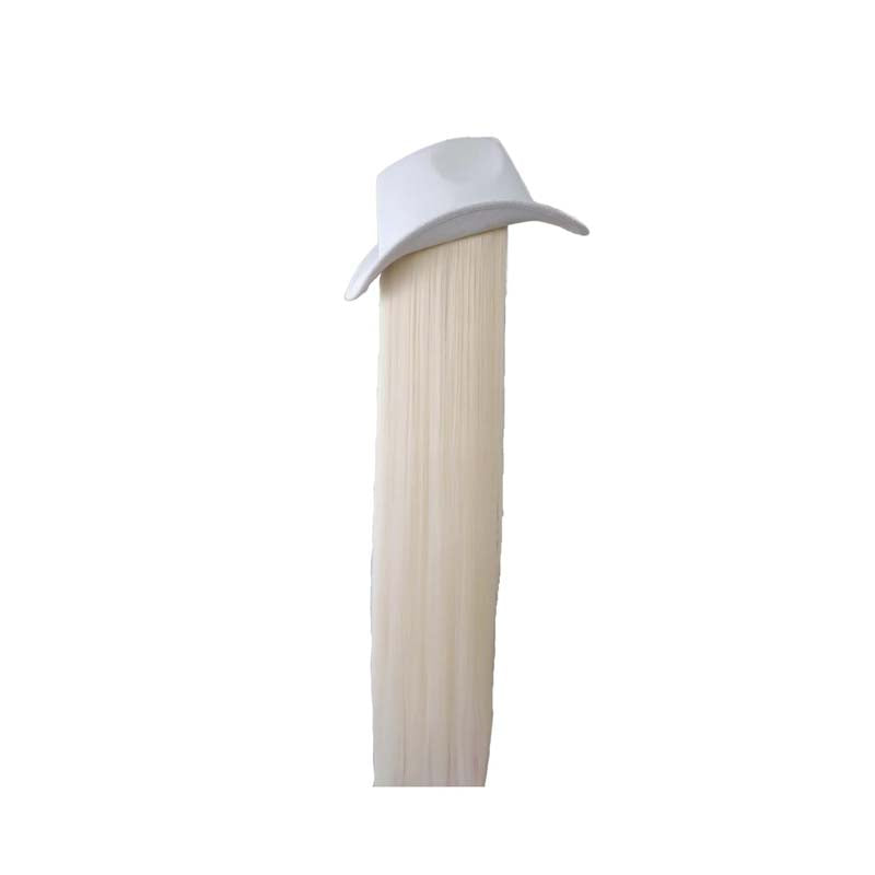 Platinum Blonde Cowboy Hat Wig