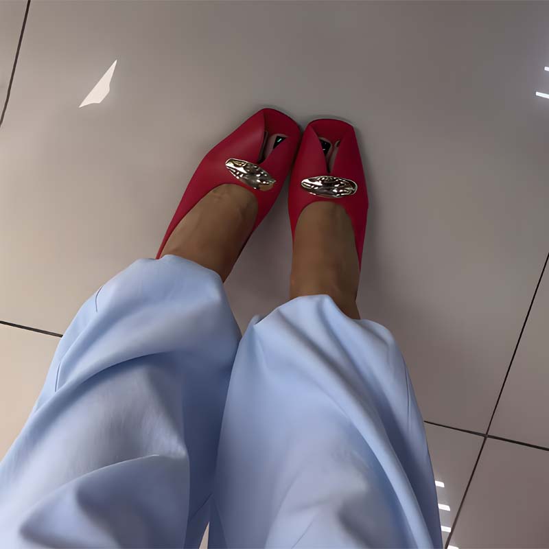Hollow-out High-heel Slippers