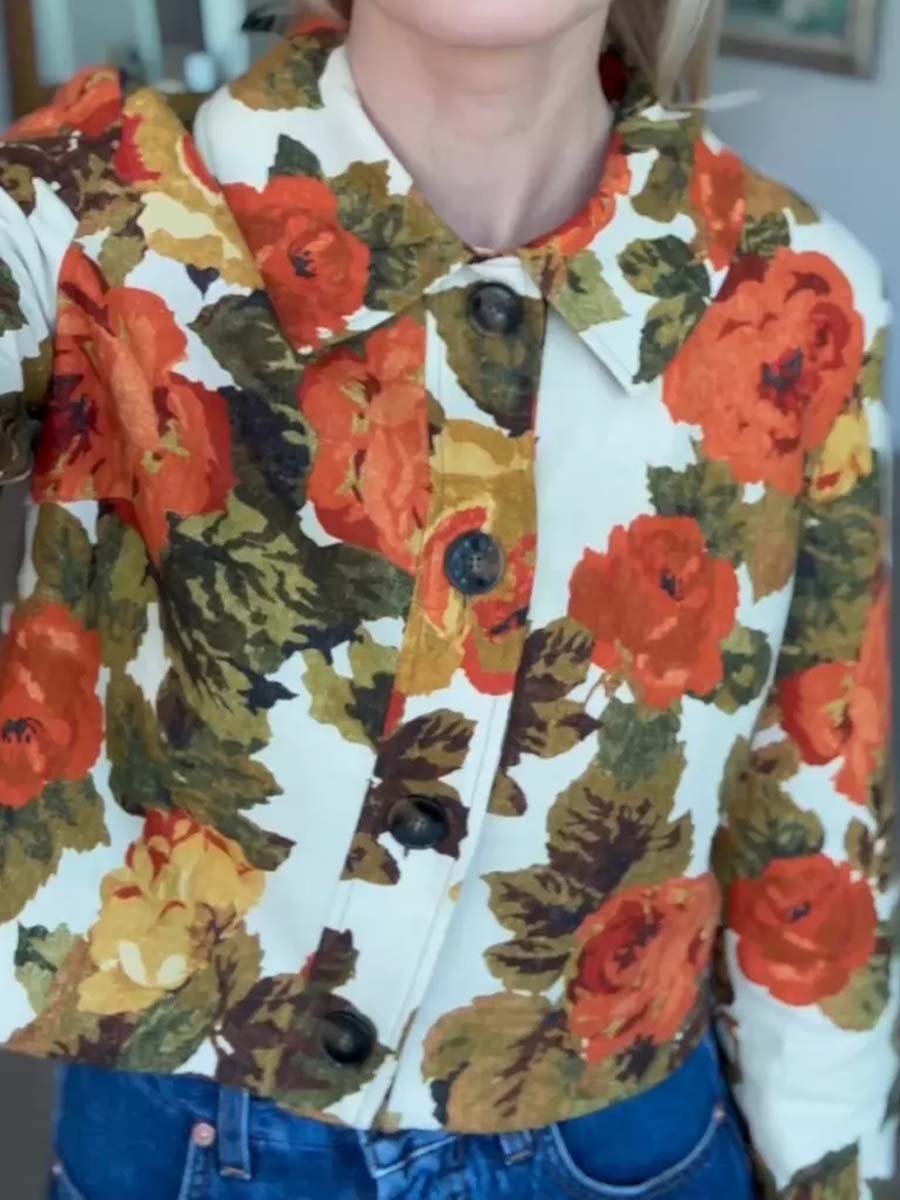 Classic Collar Short Printed Jacket