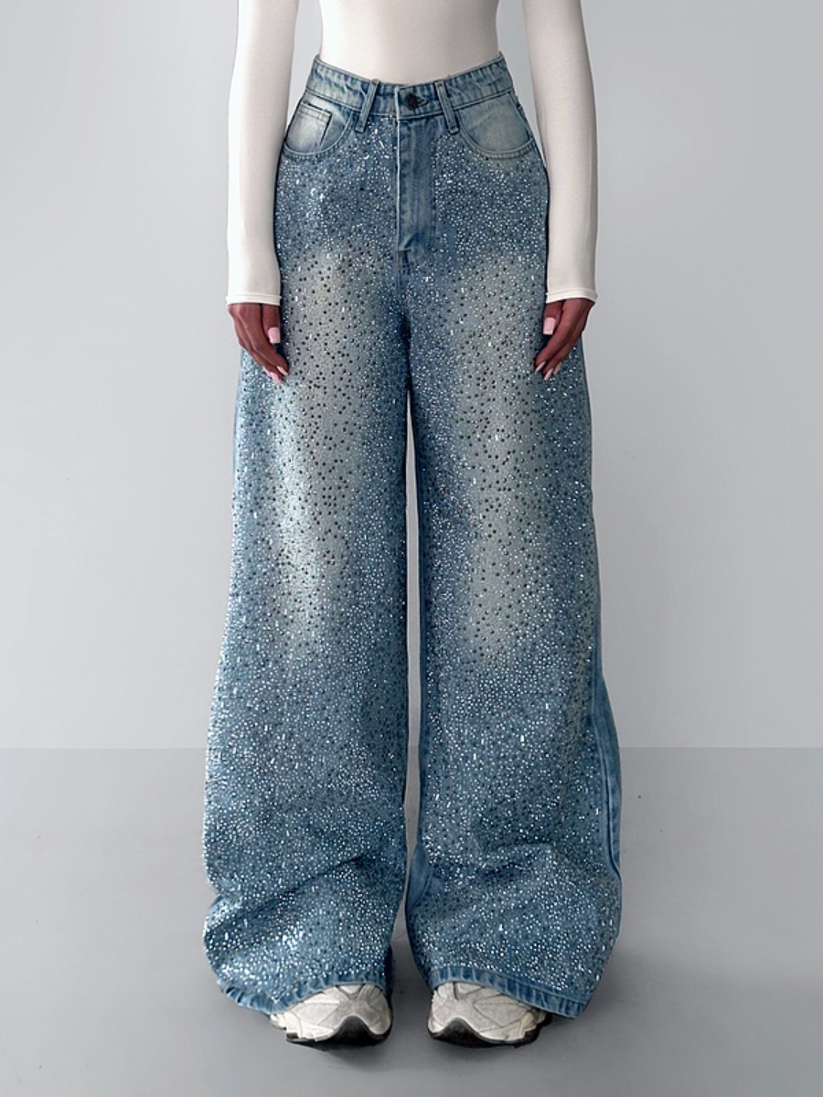 Stylish Bedazzled Rhinestone Jeans