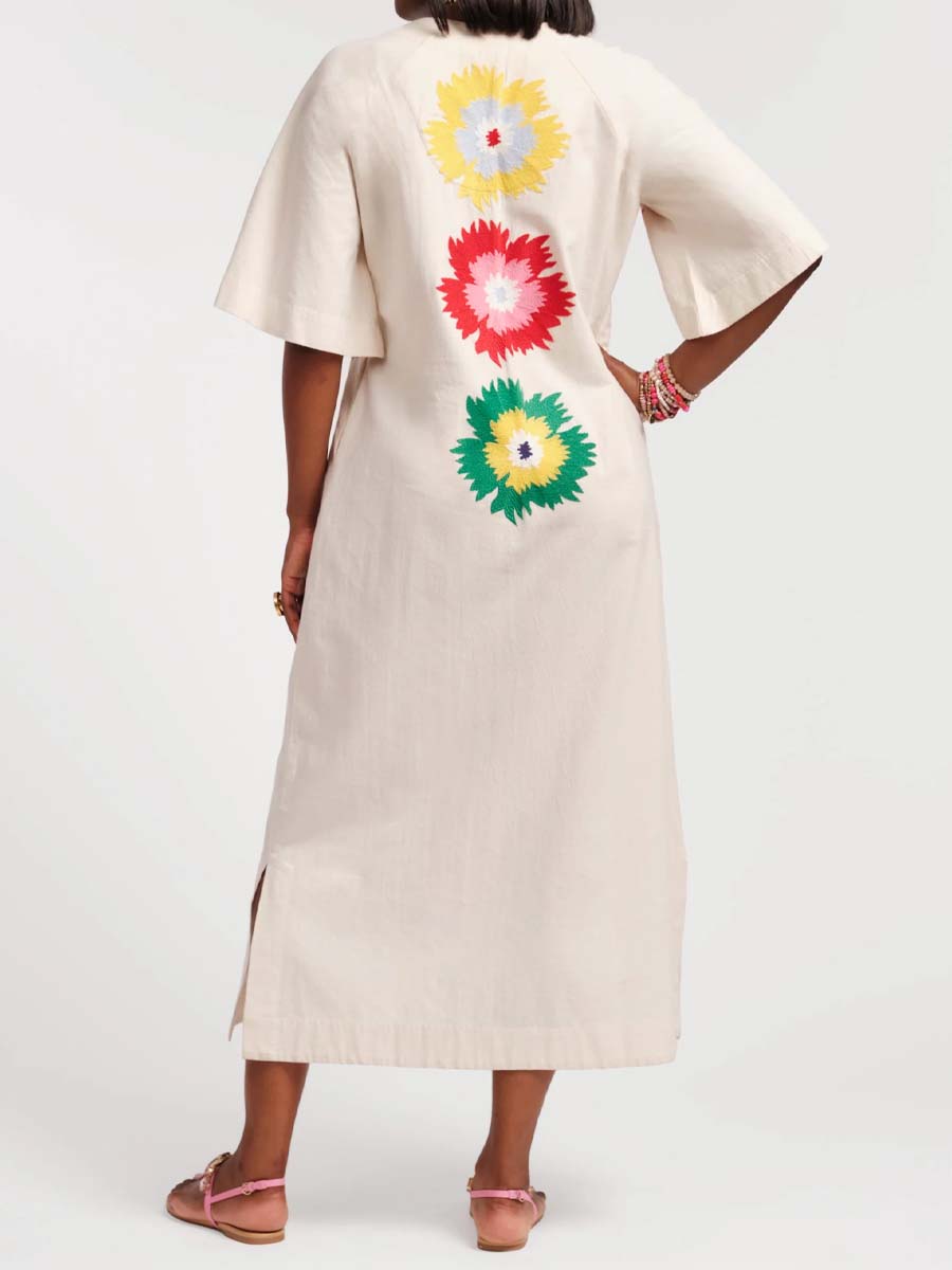Keyhole Neckline Printed Maxi Dress