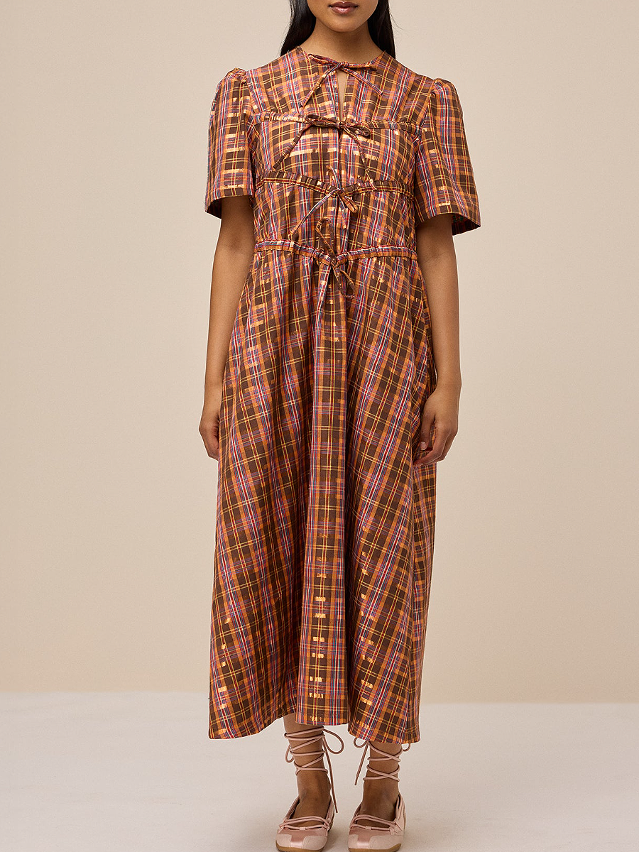 Printed Check Dress