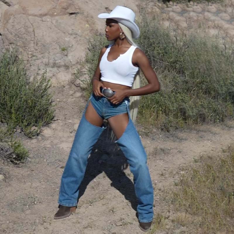 Platinum Blonde Cowboy Hat Wig
