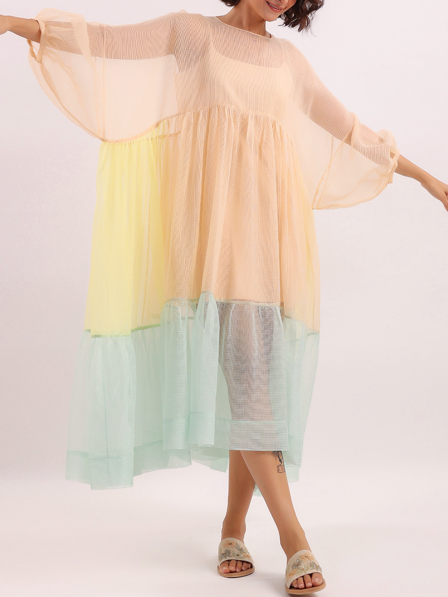 Elegant Mesh With Lined Dress