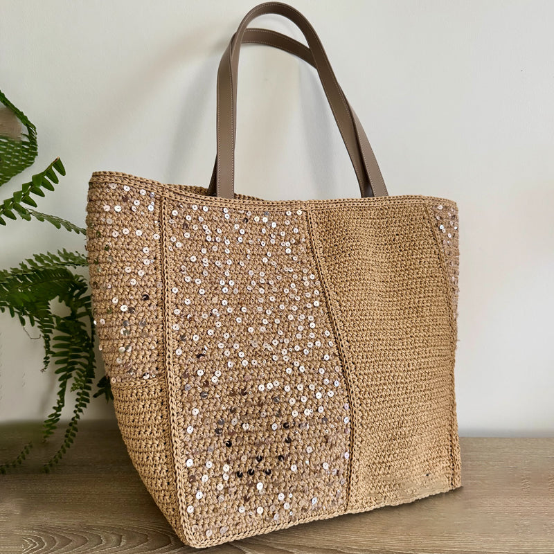 Sequined Woven Large Capacity Casual Bag Underarm Bag
