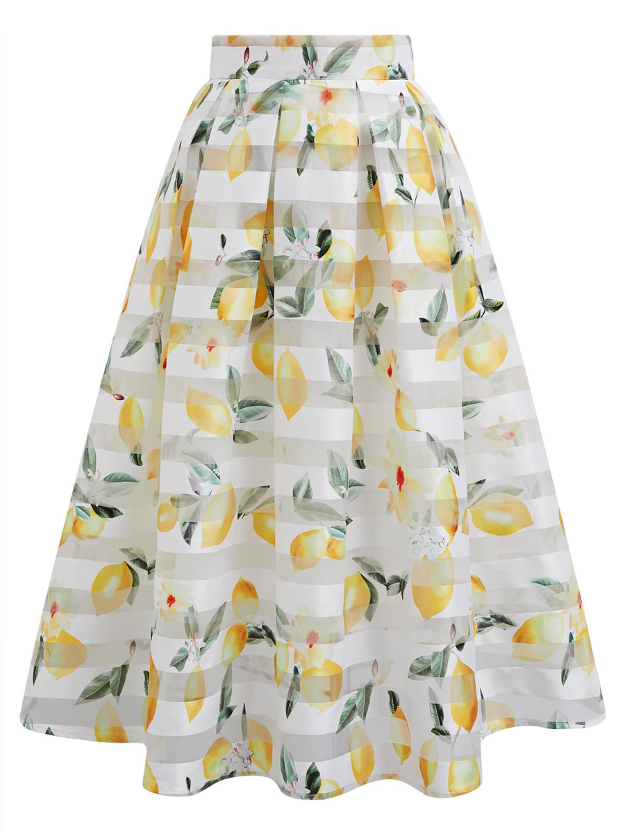 Lemon Print Skirt