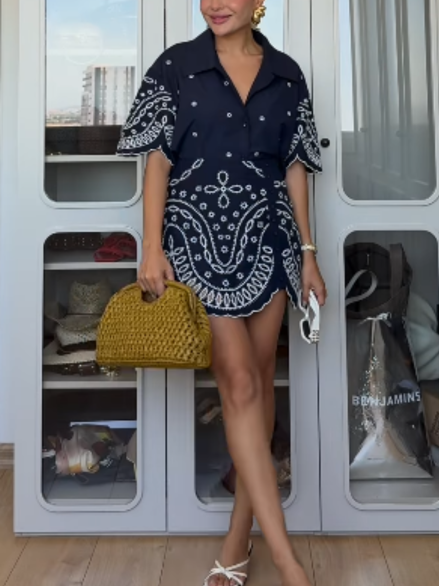 Printed Skirt Suit