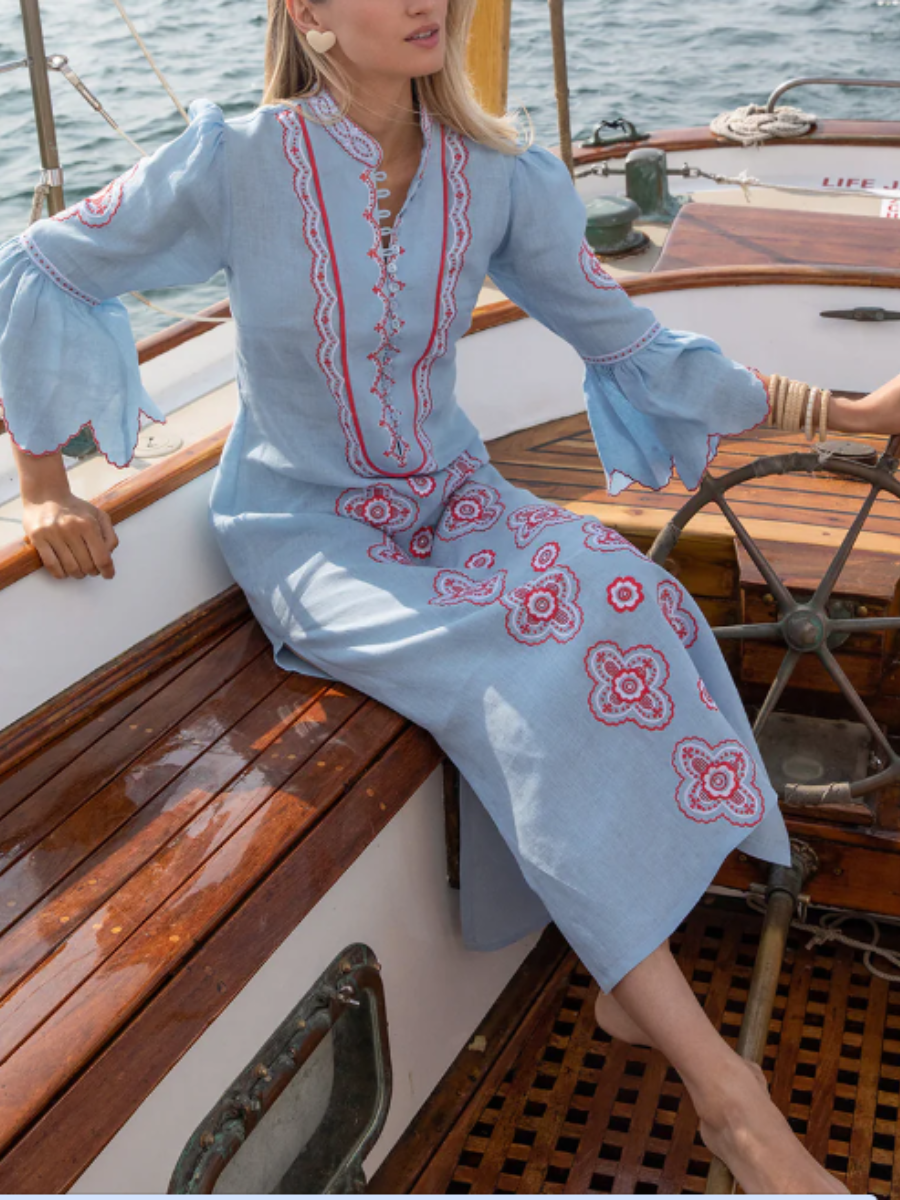 Embroidered Maxi Dress