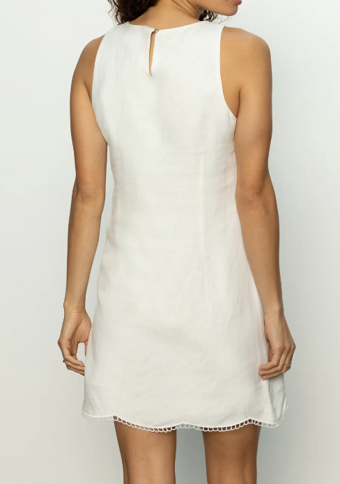 Elegant Embroidered Linen Dress