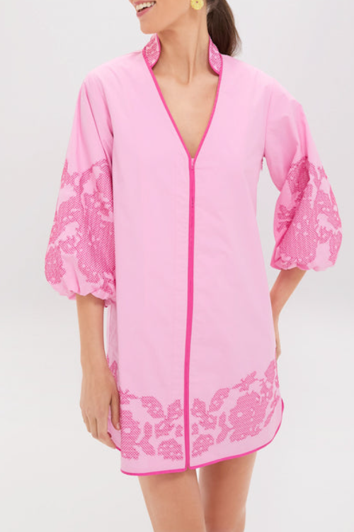 V-Neck Embroidered Dress