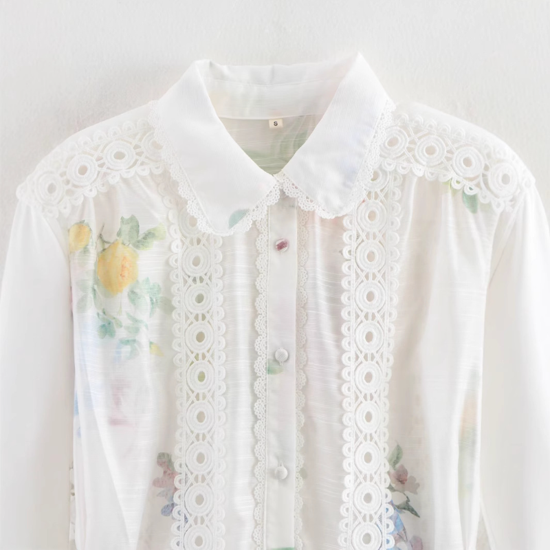 Lace Patchwork Printed Dress