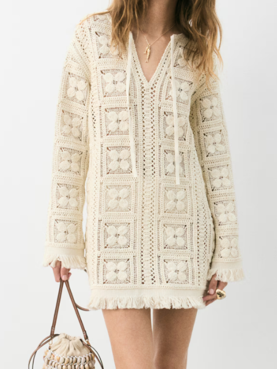 Woven Cutout Mini Dress