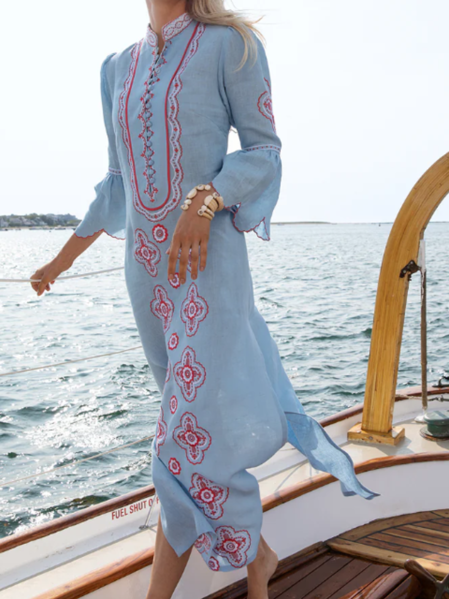 Embroidered Maxi Dress