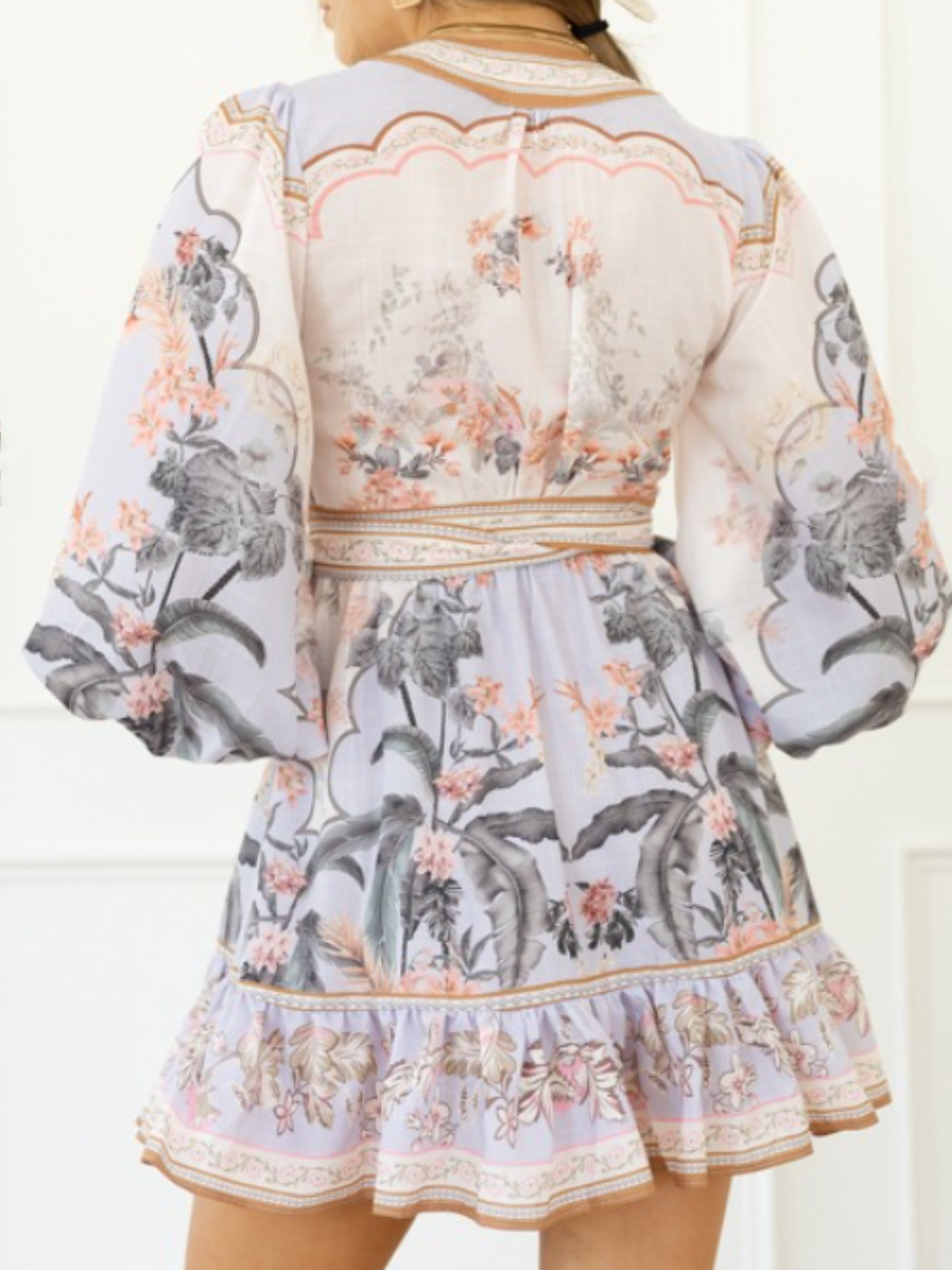 Floral Warp Short Dress