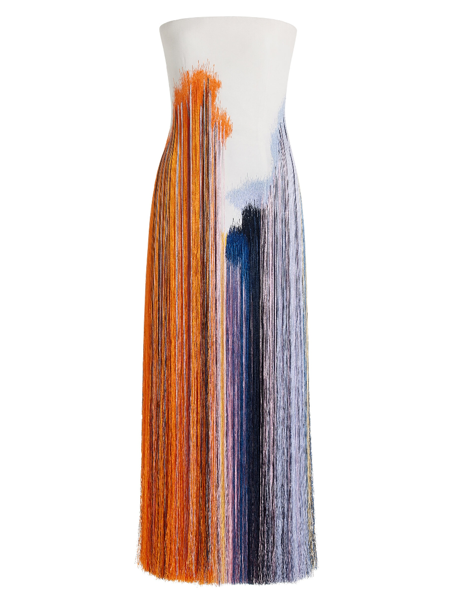 Colorblock Stylish Tassels Dress