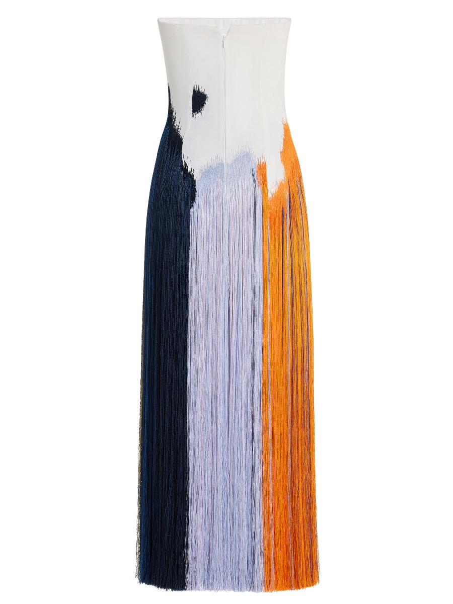 Colorblock Stylish Tassels Dress
