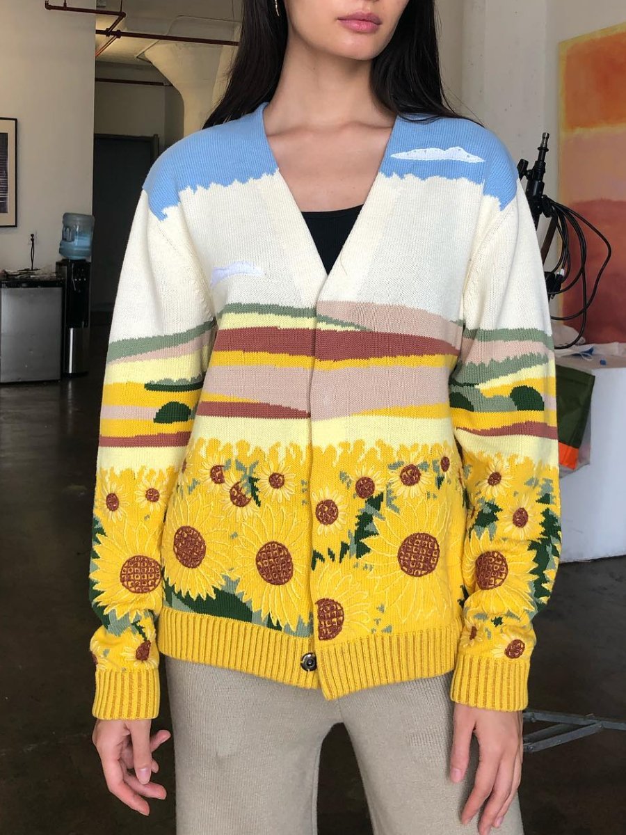 Colorful Sunflower Cardigan