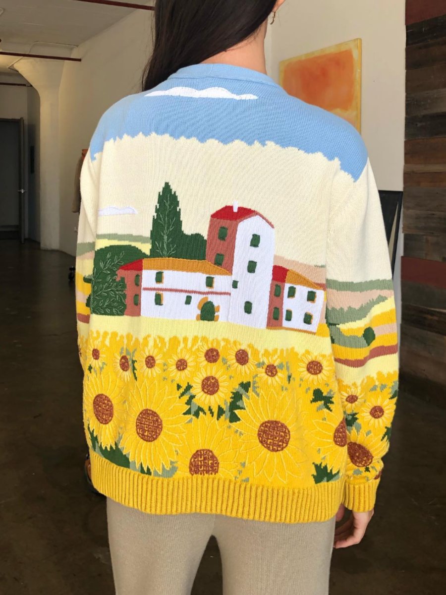 Colorful Sunflower Cardigan