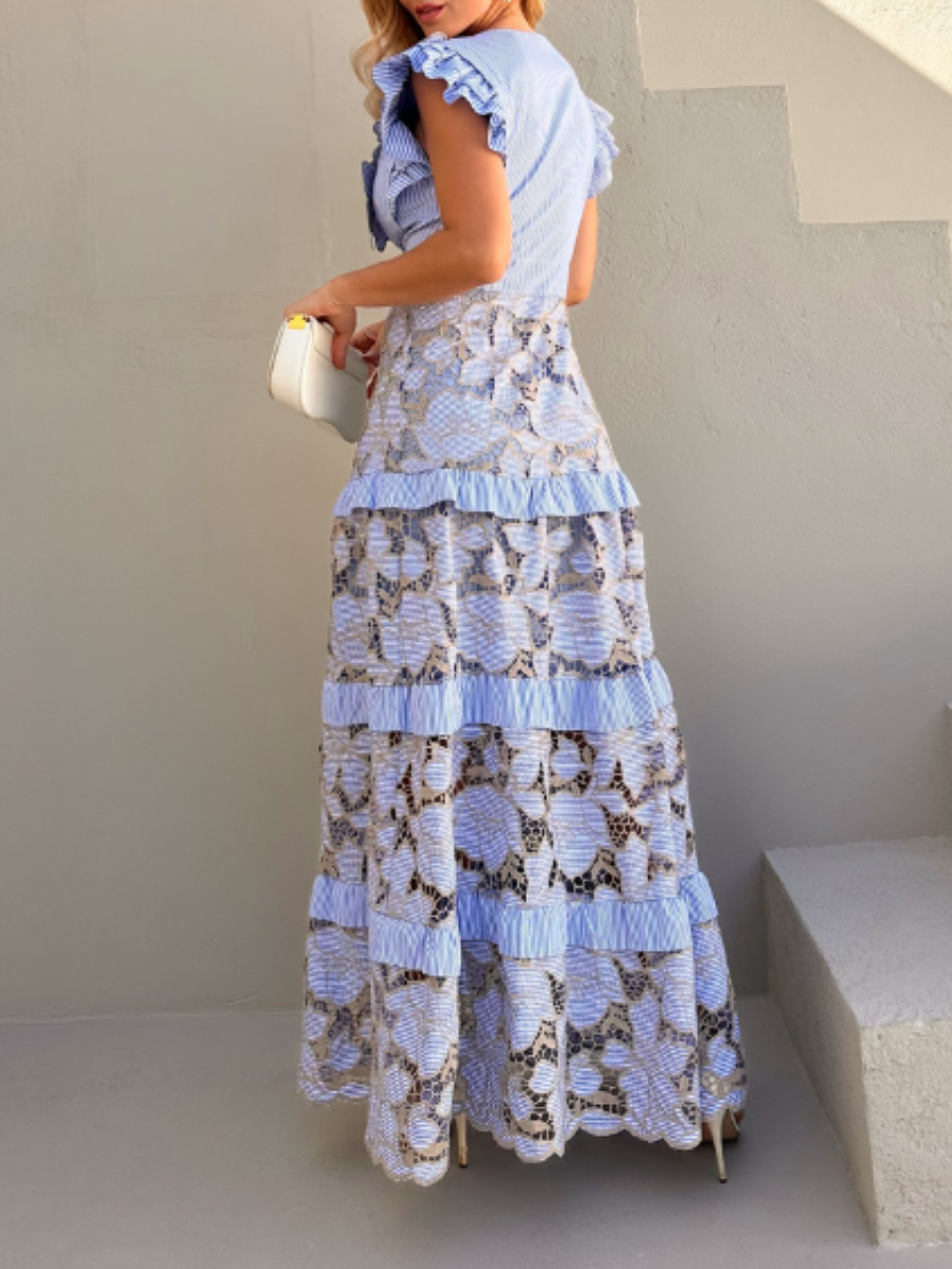 V-Neck Lace Sleeveless Dress