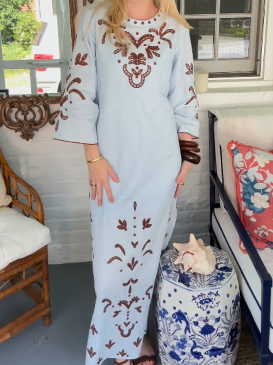 Round Neck Printed Dress