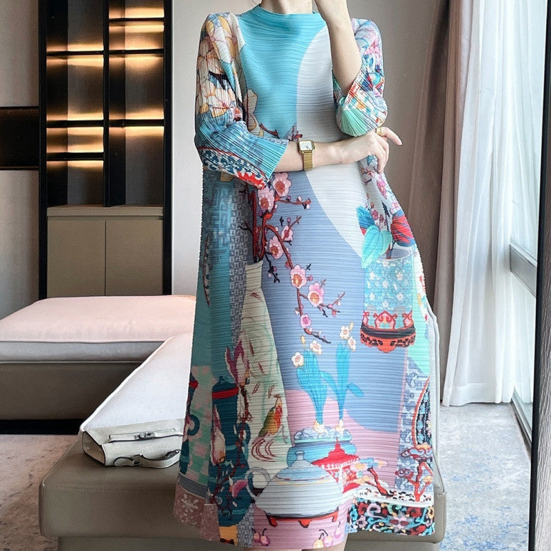 Pleat-Print Dress