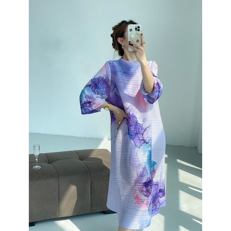 Pleat-Print Dress
