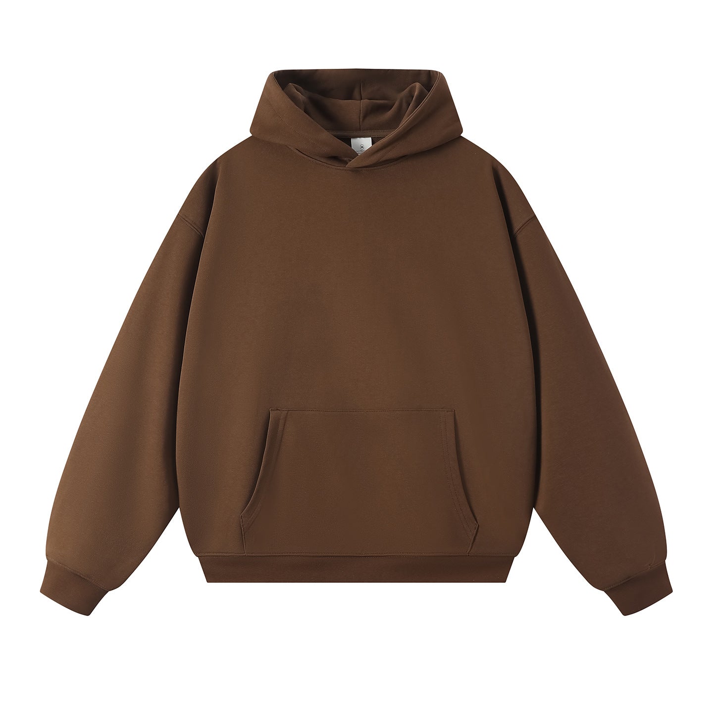 Lauweion Women Solid Basic Fleece Letter Loose Hoodie Sweatshirt Long Sleeve Kangaroo Pocket Drop Shoulder Pullovers Top