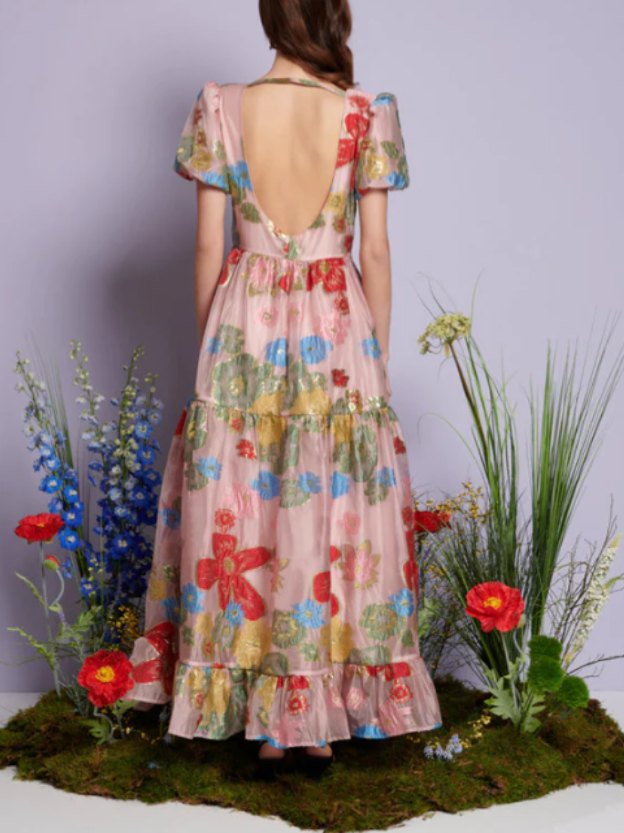 Backless Printed Dress