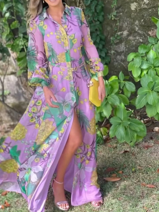 (⏰New Arrivals Promotion $20 OFF)  Lilac Floral Maxi Dress