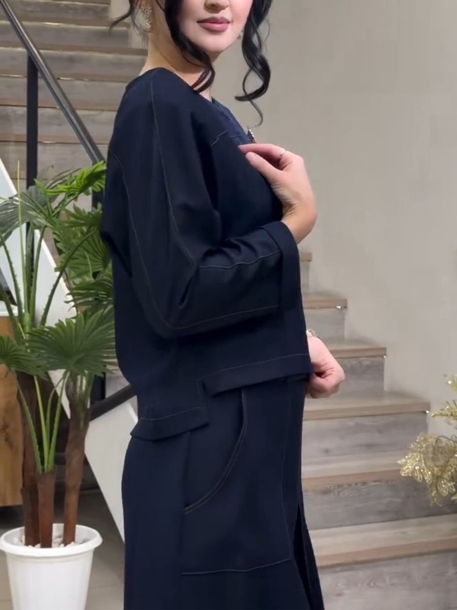 (⏰New Arrivals Promotion 40% OFF) Cotton Long-sleeve Top And Wide-leg Trousers Set
