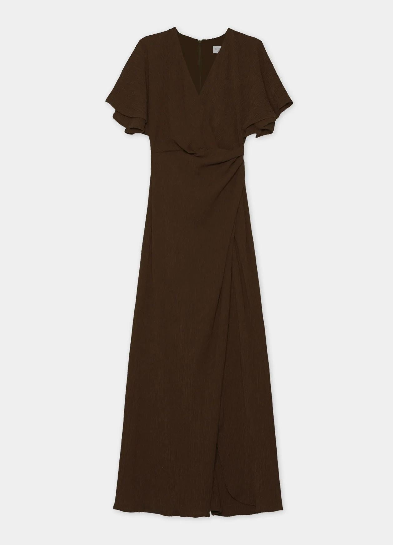 Asymmetric Ruffle Midi Dress