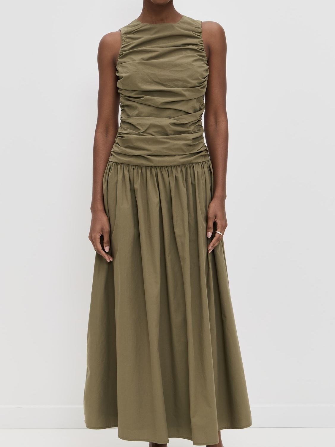 Round Neck Ruffled Dress