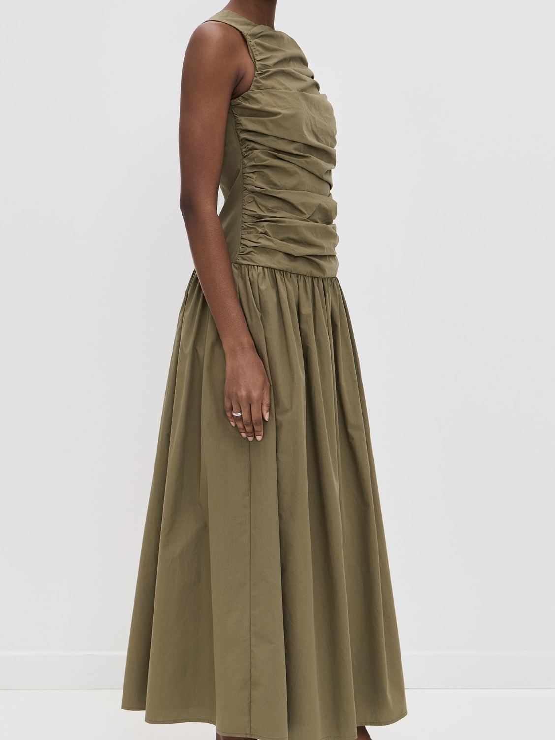 Round Neck Ruffled Dress