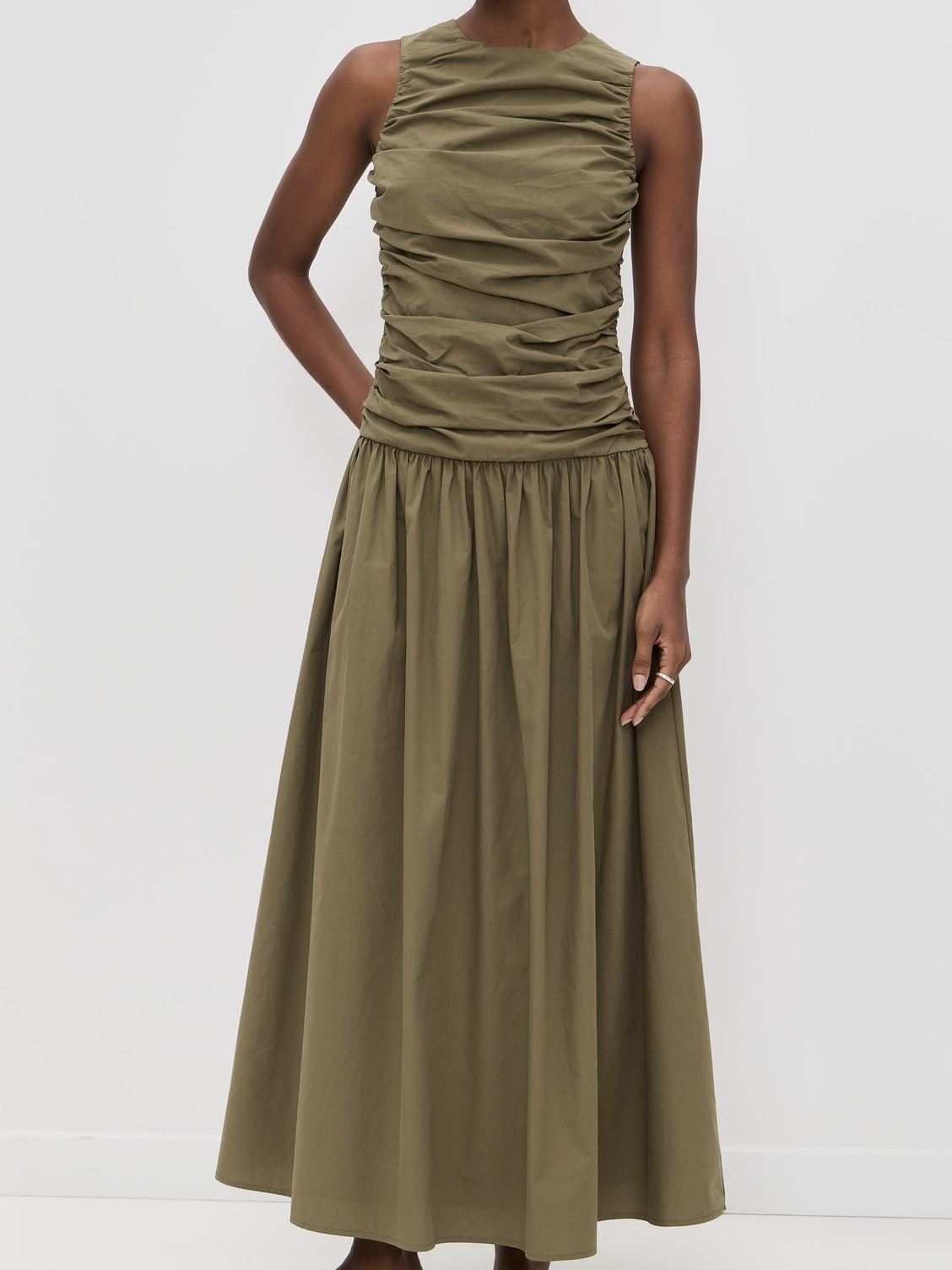Round Neck Ruffled Dress