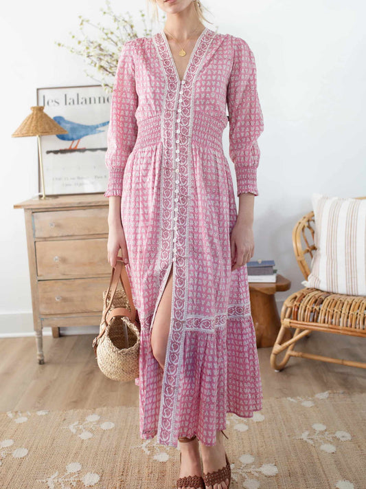 V-neck Printed Dress