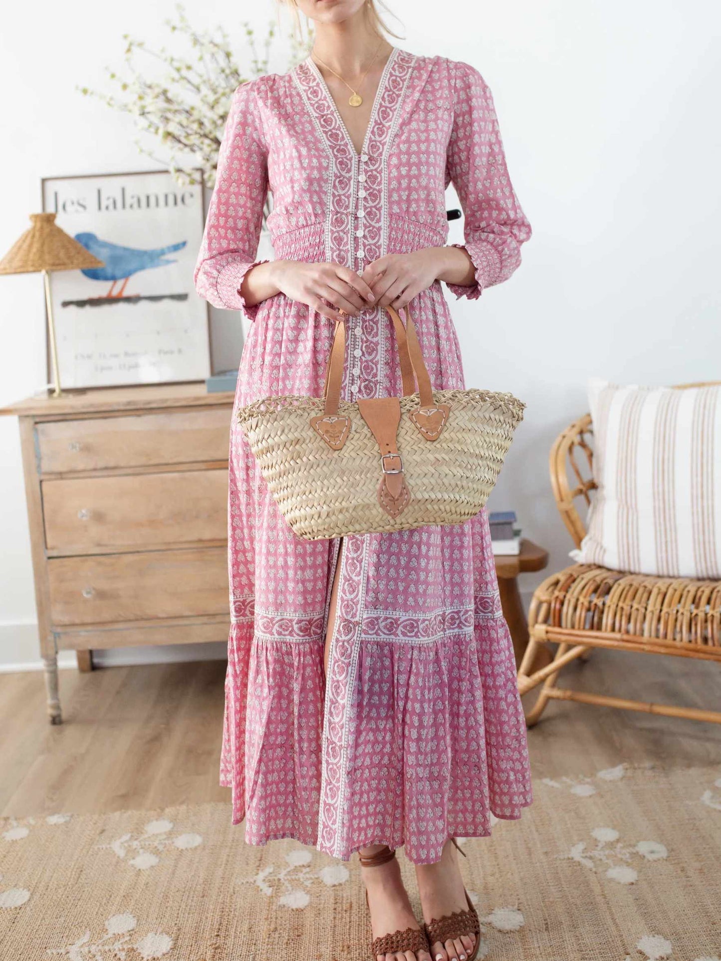 V-neck Printed Dress