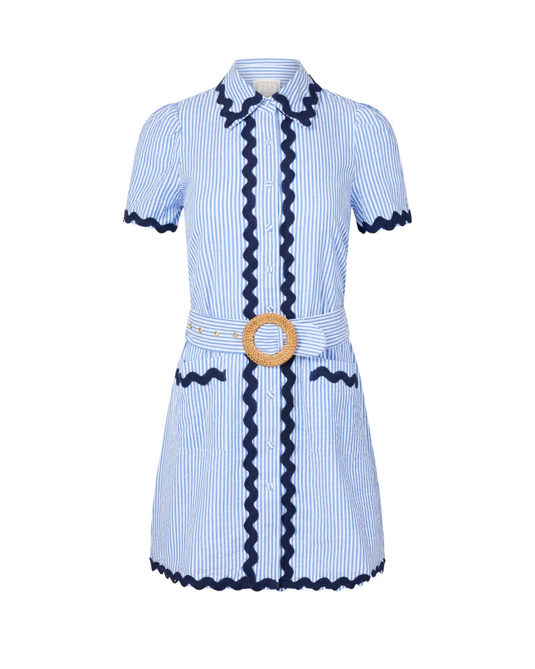 Belted Striped Shirt Dress