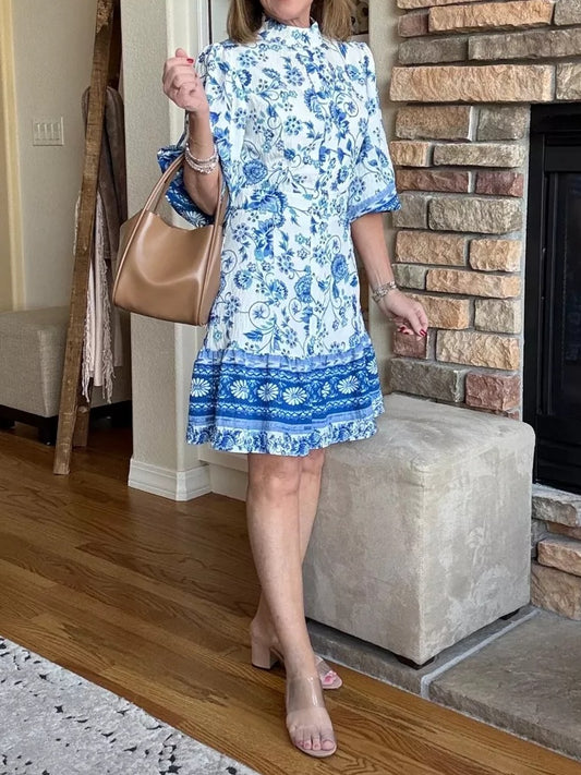 Floral Print Ruffle Dress