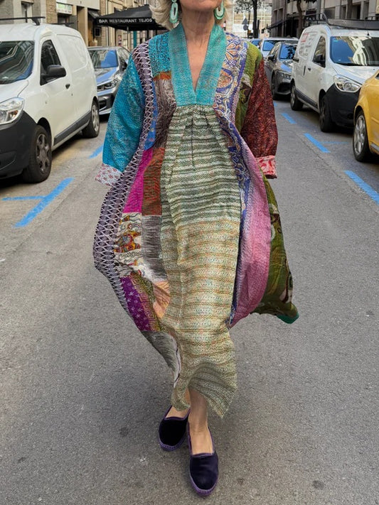 Printed Loose Midi Dress