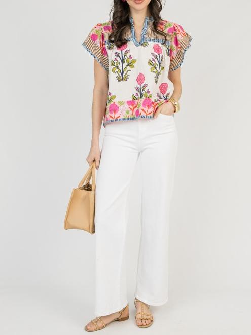 Block Print Mix Top