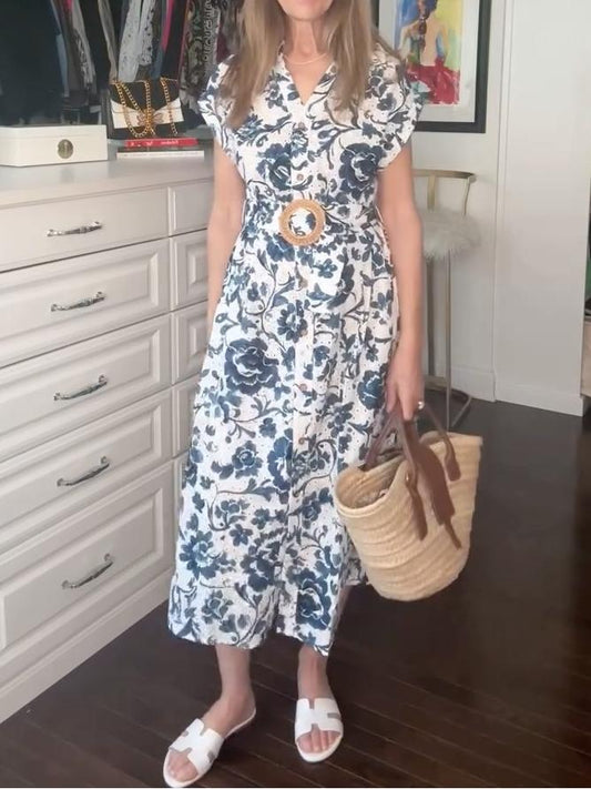 Floral Print Cotton Maxi Dress