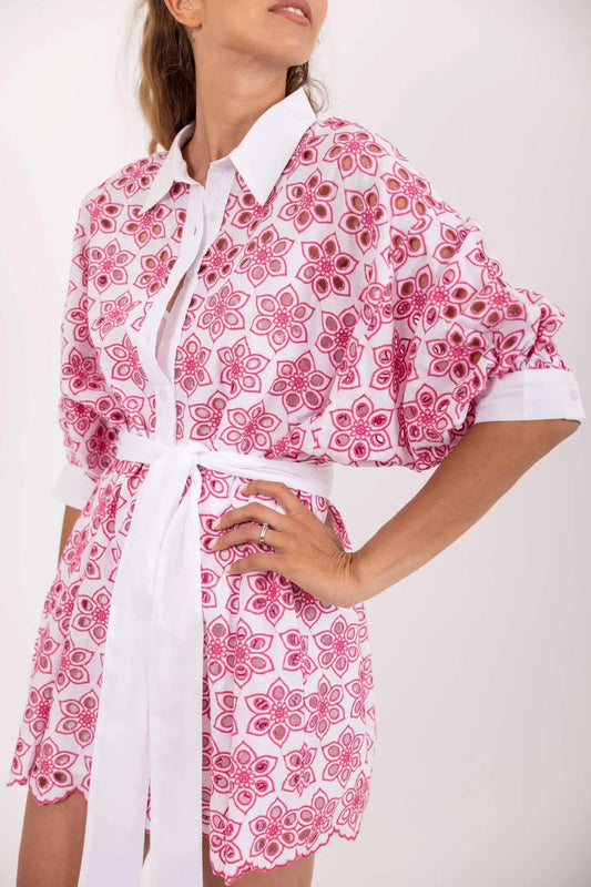 Embroidered Floral Cutout Dress