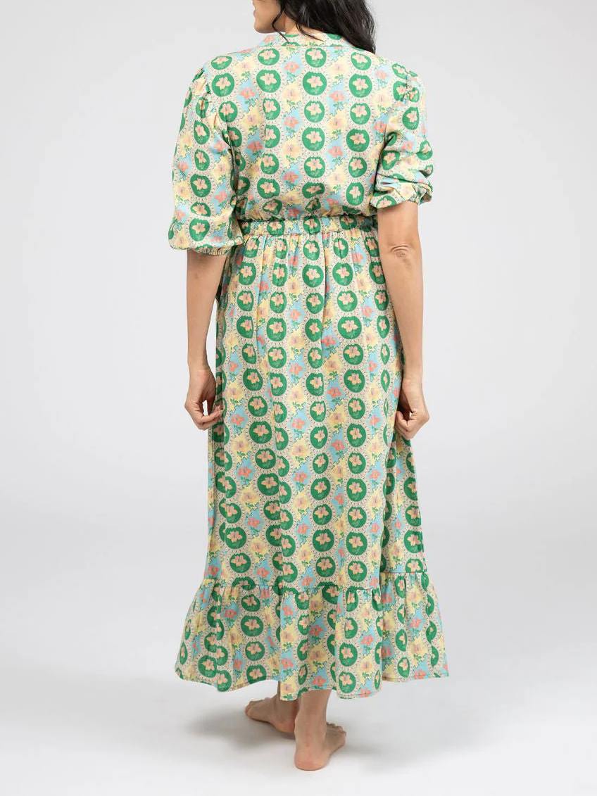 Printed V-neck Maxi Dress