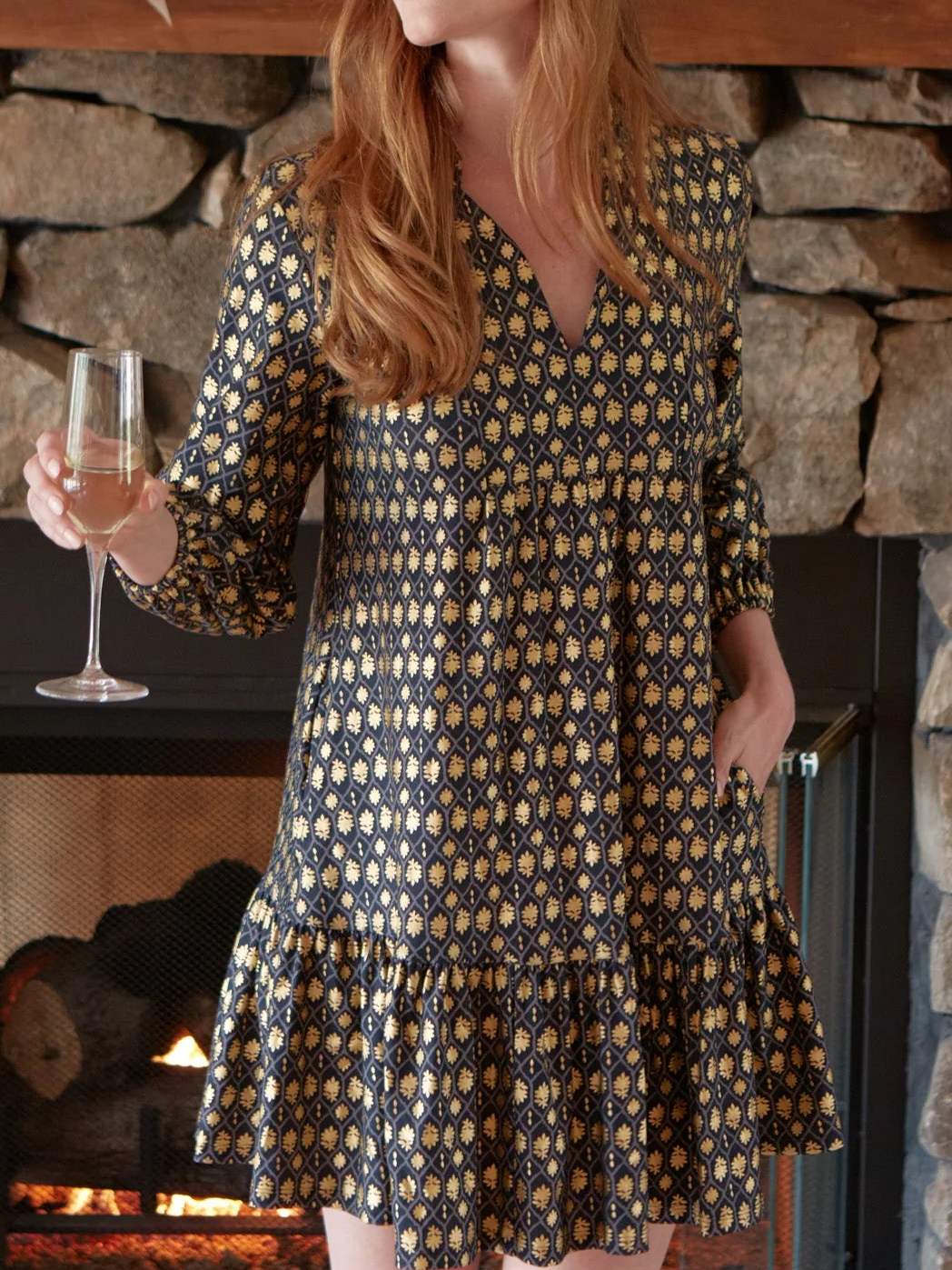 Black Metallic Relaxed Dress